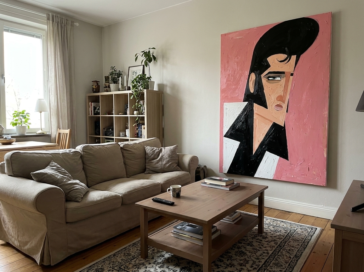 Tuval Üzerine Elvis Portresi Boyama